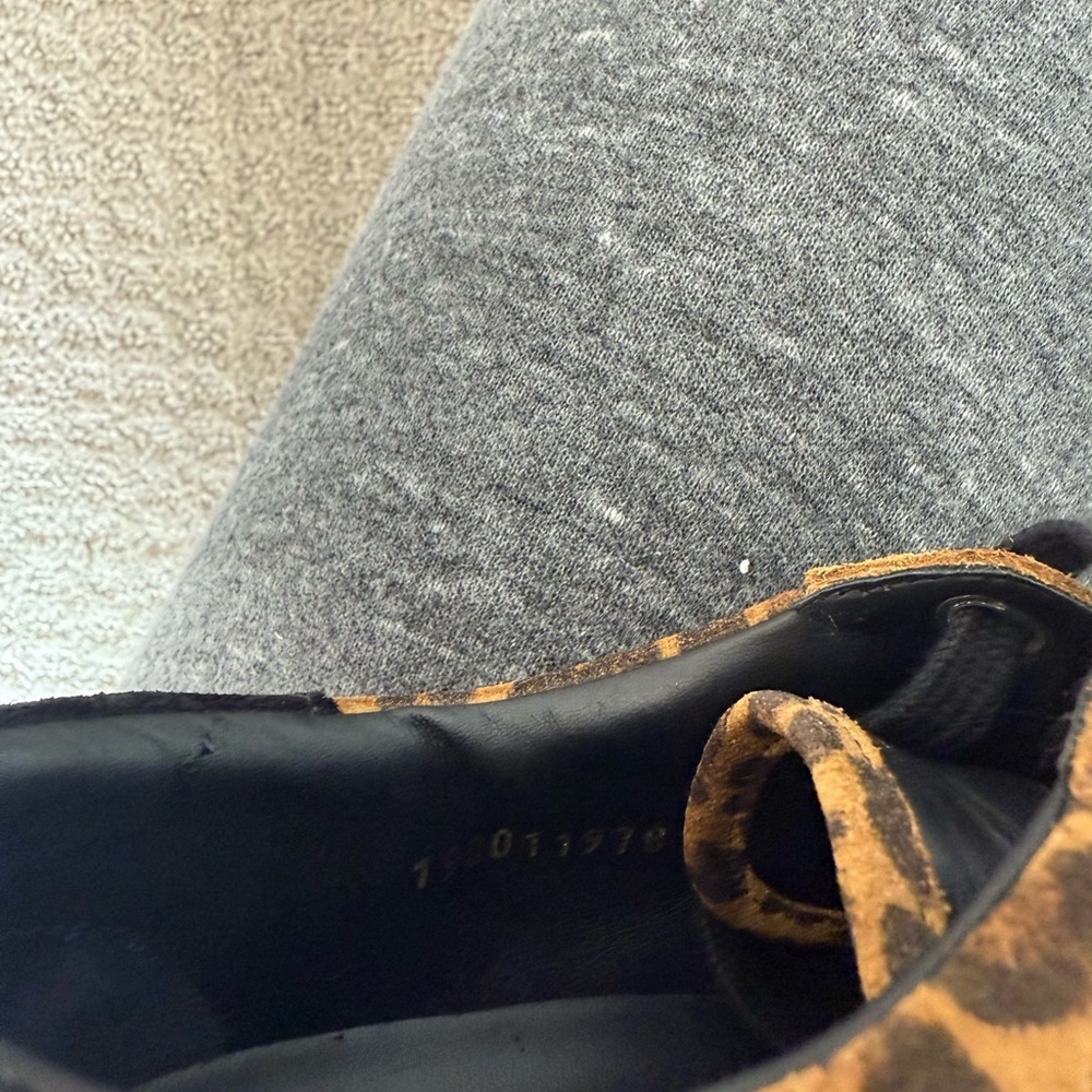 Celine Triomphe Leopard Print and Black Sneakers - Picture 9 of 10